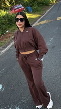 NIRVYX BROWN HOODIE SET